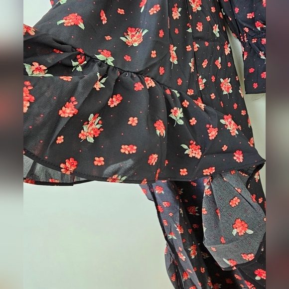 WeWoreWhat Women's High-Low Dress Polka Dot Floral- Black Multi, Size Small - Picture 11 of 15